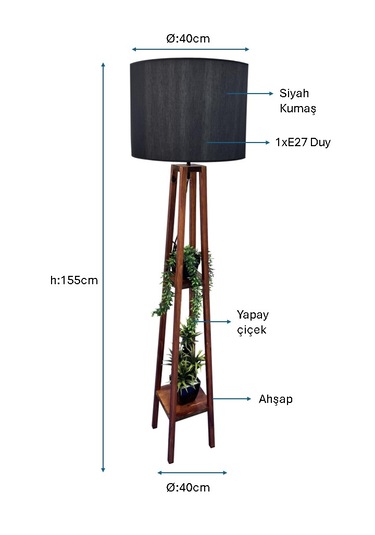 Siyah Boyalı Lambader Plc-1225-l-bsy