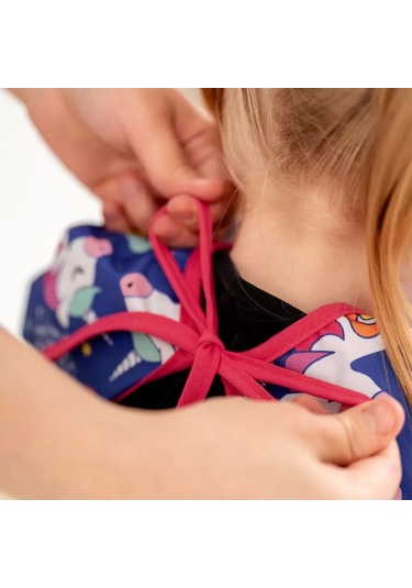 Candar Unicorn Desenli Sıvı Geçirmez Uzun Kol Aktivite Ve Mama Önlüğü 6-24 Ay Standart Lacivert