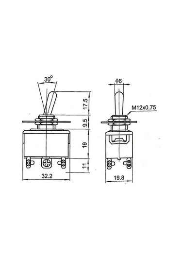 Mr-160s Toggle Sw. Büyük Boy On -off- On 6 Bacaklı Vidalı İki Tarafada Yaylı Swıon 15a