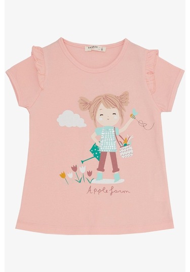 Breeze Kız Çocuk Kapri Taytlı Takım Çifti Kız Baskılı 1-4 Yaş, Somon-somon Somon