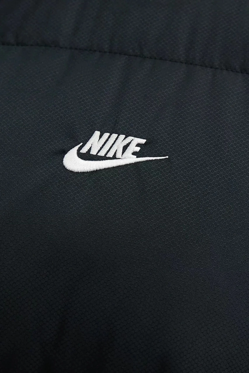 Nike Clup Puffer Synthetic Fill Full Zip Loose Fit Men's Jacket Erkek Bol Kesim Suitici Mont Siyah Siyah