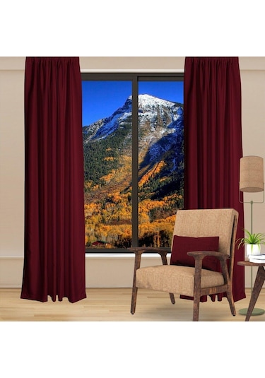 Bordo Blackout Karartma Fon Perde Güneşlik Pilesiz Extraforlu Düz Dikim-bordo Bordo