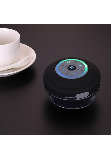 Jeemson Mavi Ipx4 Su Geçirmez Mini Bluetooth Hoparlör Q9 - Led Işık, Fm Radyo, Tf Kart, Elden Öte Arama, Sıçrama Çubuğu İle Banyo, Havuz, Seyahat