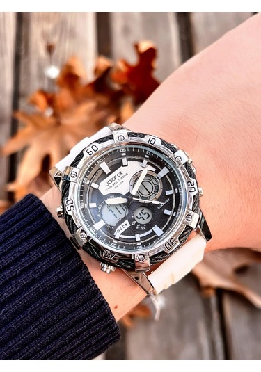 SLK001 Joefox Digital&Analog Kronmetre+Takvim+Alrm+Aydınlatma Erkek Kol Saati+Kaplangözü Bileklik