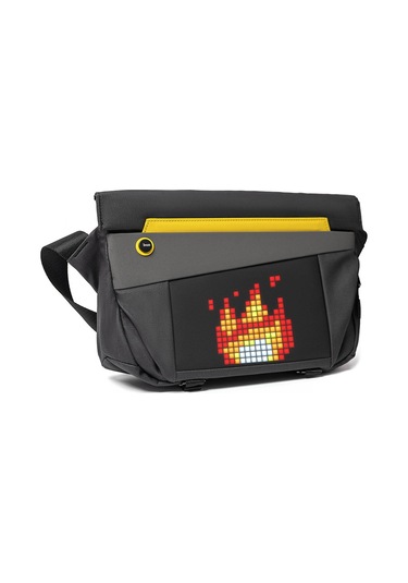 Divoom Pixoo Slingbag-v Siyah Ledli Ekran App Kontrollü Postacı Çantası-su Geçirmez Siyah