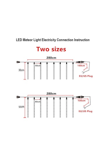 Yeşil Led Meteor Yağmuru Yağmur Işıkları Su Geçirmez Düşen Yağmur Damlası Peri Dize Iş Partisi Veranda Dekoratif Led Işık 56747235