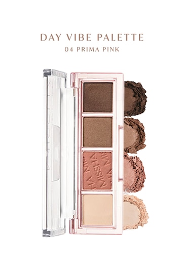 Missha Day Vibe Yoğun Pigmentli Mat Ve Işıltılı Tonlar Barındıran 4'lü Far Paleti 4 Prima Pink