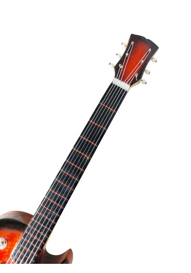 El Yapımı 1/4 Ölçek Minyatür Elektro Gitar Les Paul Fire Standard