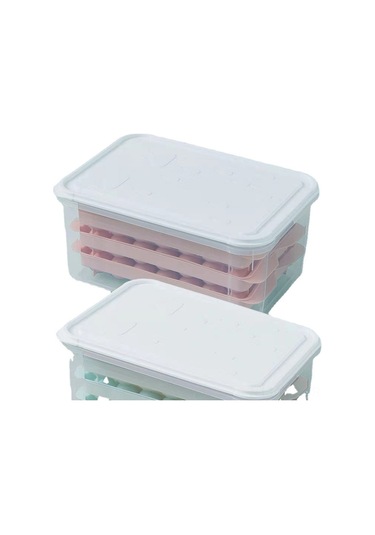 Geeroyoo Evde Kullanıma Ideal 33 Hücreli Yuvarlak Buzluk Seti - Kapağı Ve Çakmaçasıyla, Dayanıklı Materyal, Nordik Mavi, 2 Katlı Buz Dondurma Aleti Çok Renkli