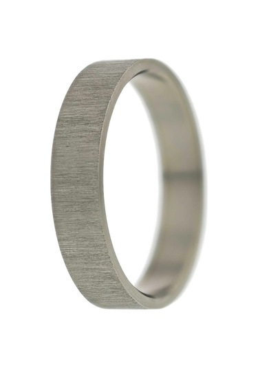 6mm Fırçalanmış Mat Düz Kadın Erkek Çelik Alyans Yüzük Cl46 Beyaz