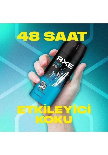 3 Adet Axe Ice Chill Erkek Deodorant Sprey 150 Ml