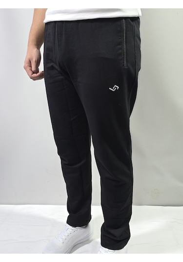 Jump Erkek Pamuklu Slim Fit Düz Paça Eşofman Altı Siyah Jump Erkek Pamuklu Slim Fit Düz Paça Eşofman Altı Siyah