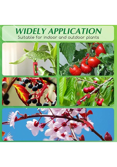 Dianziye 100 Adet Plastik Bitki Dal Bükücü Seti - 90 Derece Bahçe Sabitleyici, 3.5x1 Cm Kırmızı, Tomat Orkide Şekillendirici