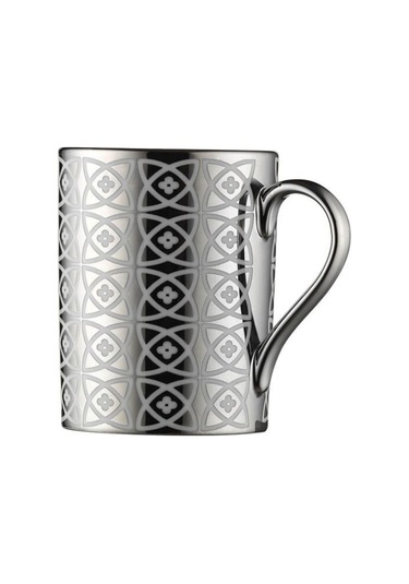 Porselen Kaplama 2 Li Kupa Mug Platin Gri