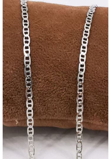 Omar Silver Unisex Barlı Rodyum Kaplama Gümüş Kolye Zincir 2,6 Mm