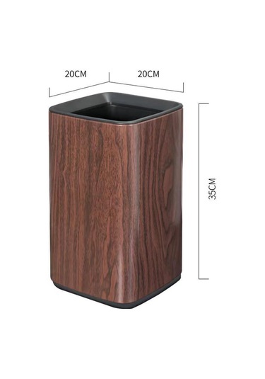 Suntek Çöp Kutusu Kutusu, Paslanmaz Kovası, Hafif Modern Kırmızı Ahşap Rengi Kırmızı