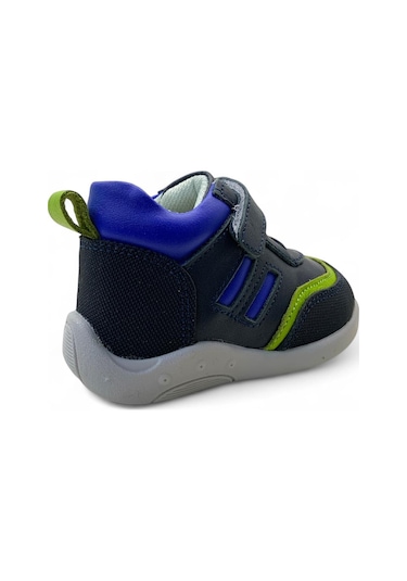 Tuğba Ortopedi 710 Bebek Deri İlk Adım Bot Lacivert - Yeşil