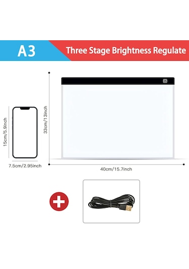 Techtic A3 Led Işıklı Çizim Tableti Led Çizim Kopyalama Tableti