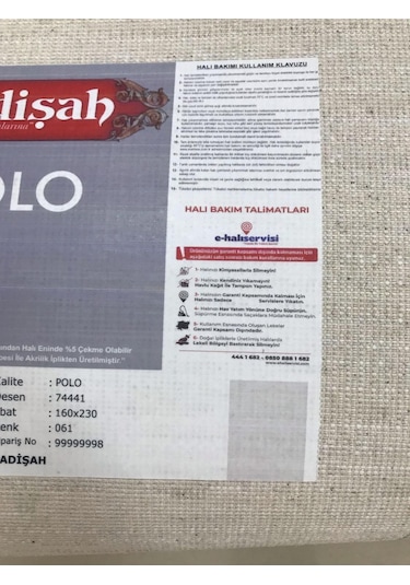 Padişah Halı Polo 74441 061 Serisi Akrilik Salon Oturma Odası Halısı Krem