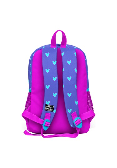 Coral High Kids Lavanta Pembe Kalp Desenli Dört Bölmeli Okul Sırt Çantası