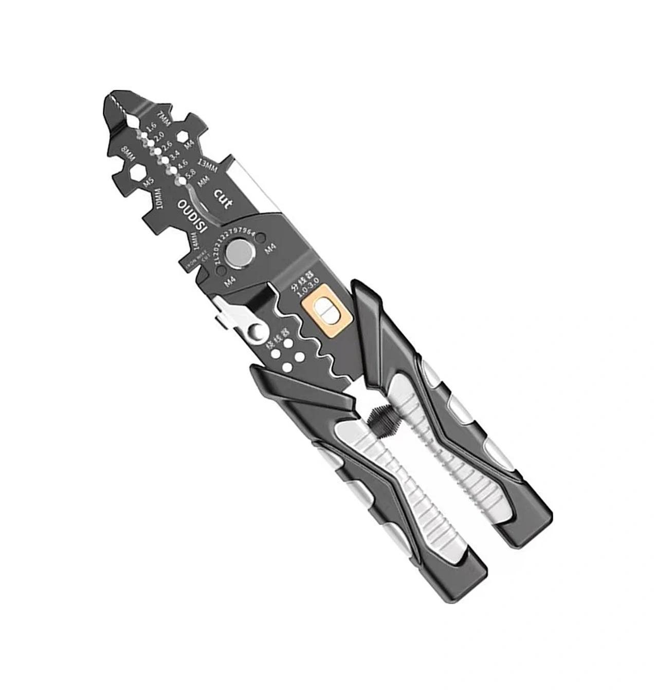 Youtek Elektrikçi İçin 25 Fonksiyonlu Çok Amaçlı Tel Soğutma Aleti - Tel Kesme, Soğutma, Presleme Ve Kırma İşlevleriyle Yüksek Kaliteli Çelik Araç