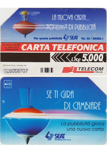 İtalyaya Telefon Kartı 1995 Telecom 5000 Liret.