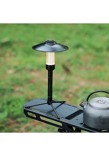 Hafif Alüminyum Alaşımlı Işık Tutucu Çıkarılabilir Lamba Standı Açık Hava Taşınabilir Lamba Tutucu Üçayaklı Çok Fonksiyonlu Lamba Kamera Rafı Kamp Aksesuarları Siyah