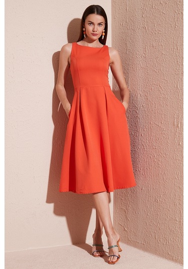 Lela Bayan Elbise 6051963 Oranj Turuncu