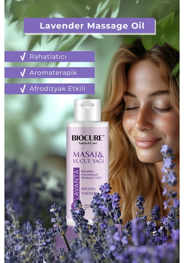 Biocure Lavanta Özlü Masaj ve Vücut Bakım Yağı 100 ML