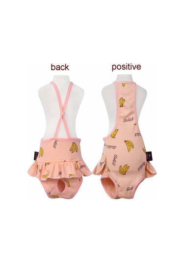Muz Baskılı Köpek Fizyolojik Pantolon Rahat Nefes Alabilir Askılı Pet Fizyolojik Pantolon, Boyut: Xl Pembe