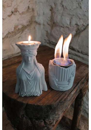 Dekoratif Karyadit Kızı Ve Ateş Çukuru Seti Hediyeli Bacasız Gri