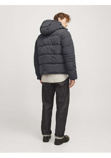 Jjbuıld Puffer Jacke - 12256858 Dark Grey Melange Koyu Gri Melanj