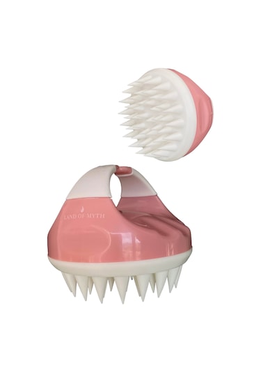 Land Of Myth Lom1403 Yeni Yumuşak Silikon Dişli Saç Derisi Masaj Fırçası Pembe