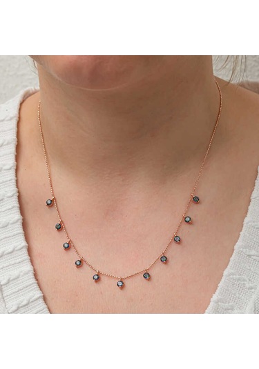 Artsmagazinmücevher Gümüş Mistik Topaz Taşlı Rose Şans Kadın Kolye