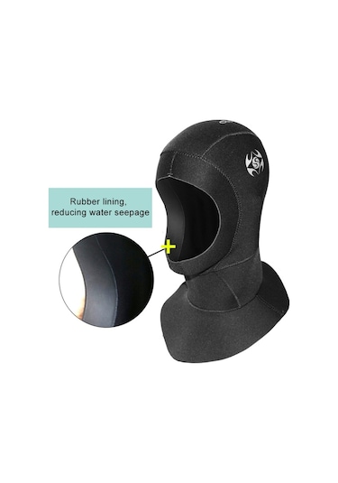 Slınx 1131 3mm Neopren Su Geçirmez Sıcak Kulak Koruyucu Dalış Başlığı, : M Siyah