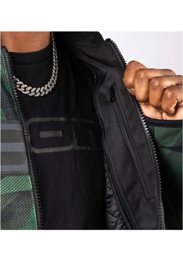 Icon Overlord 3 Mesh Camo Korumalı Motosiklet Montu Siyah Yeşil