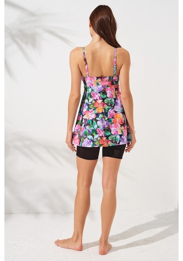 Pierre Cardin Şortlu V Yaka Tankini Çiçekli