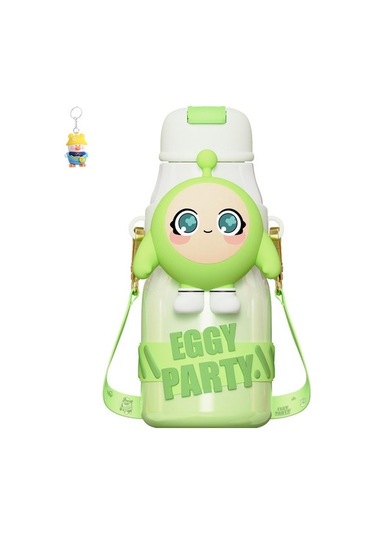 Runxi Life Hall Yumurtalı Waffle Parti Çocuk Termos Bardağı Su Bardağı Öğrenci Anaokulu Özel Su Bardağı Erkek Ve Kız Pipetli Su Isıtıcısı If9spg Açık Yeşil