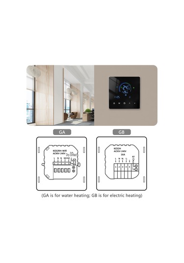 Hfambition Elektrikli Isıtıcı İçin Akıllı Termostat - Lcd Ekran, 5+2 Haftalık Programlama, 5-60 C Ayar Aralığı, 90-240v