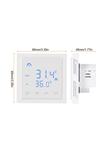 Tenfowee Beyaz Duvar Tipi Akıllı Sıcaklık Kontrol Cihazı - Ev Radyant Isıtma İçin Panel Termostatı, Yüksek Sıcaklık Korumalı Mh-1828