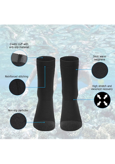 Jeehugo Neopren Su Sporları Çorapları: Isı Tutucu, Anti Kayma Tabanlı, Xl Beden, Sualtı Ve Sahne Kullanıma Uygun Çok Renkli