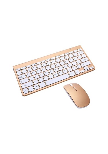 Usb Harici Dizüstü Bilgisayar Masaüstü Bilgisayar Evrensel Mini Kablosuz Klavye Fare, Stil: Klavye Ve Fare Seti Tyrant Gold - Tiran Altın Optik