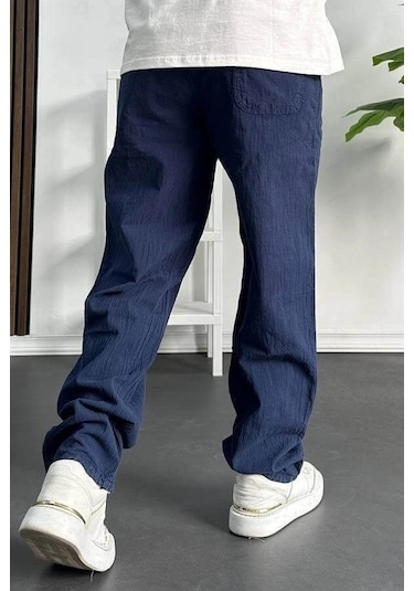 Edwox Erkek Baggy Kalıp Pantolon Lacivert Edw130