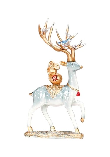 Opulentliving Şömine Yatak Odası Dekor Geyik Heykelleri 14x26cm 14x20cm Reçine 14cmx26cm 14cmx20cm