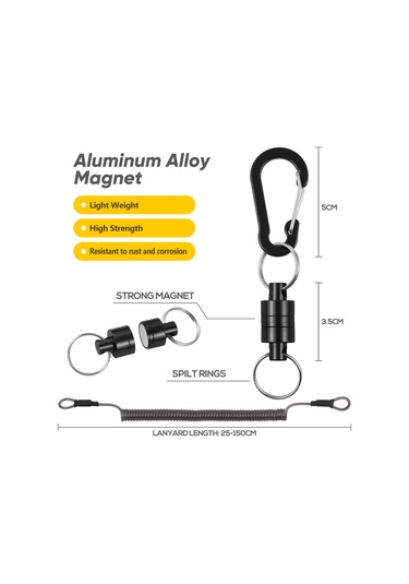 Youtek Kırmızı Aluminyum Alüminyum Pvc Manyetik Kanca, Balıkçılık Gereçlerini Güvenli Tutar, 3kg Dayanıklılık, 35cm Uzunluk