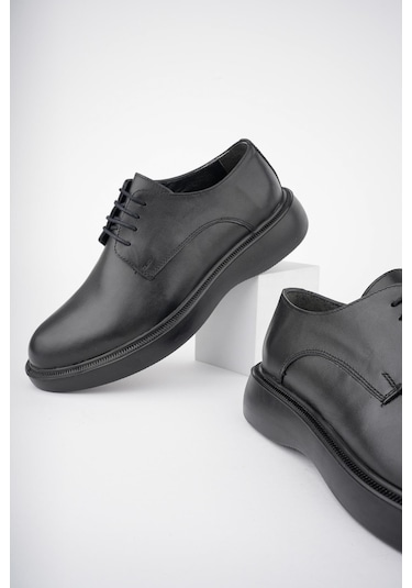 Muggo Smith Garantili Günlük Klasik Hakiki Deri Casual Rahat Ortopedik Kalın Taban Erkek Ayakkabı 001