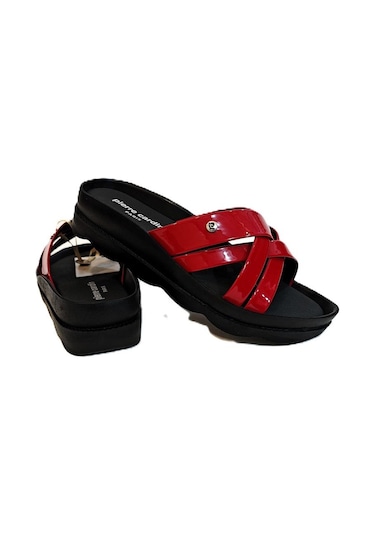 Pierre Cardin 7485 Kırmızı Rugan Bayan Terlik Kırmızı