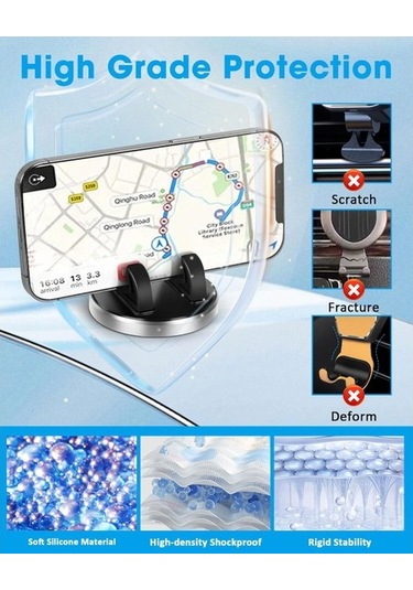 Agoodshop Araç Telefonu Tutacağı, 360 Döndürülebilen Gösterge Paneli Cep Telefonu Tutacağı, Kaymaz Si