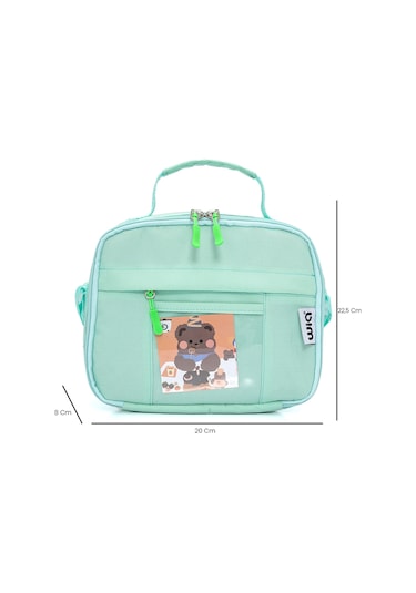 Wia Kawaii Kore Tarzı Ayıcıklı İlkokul Ve Beslenme Çantası Yeşil