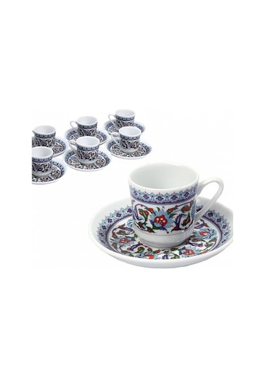 Güral Porselen 6 Kişilik Topkapı Kahve Fincan Takımı Gz12Ckt